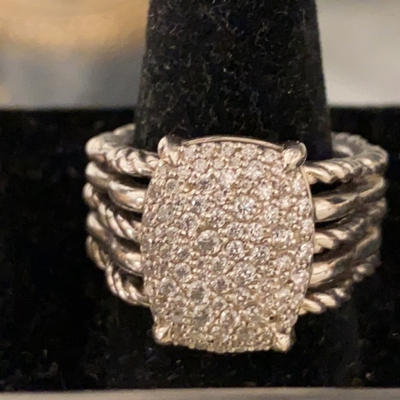 David Yurman Rising Tides Ring with Diamonds SZ:8! - Picture 8 of 12
